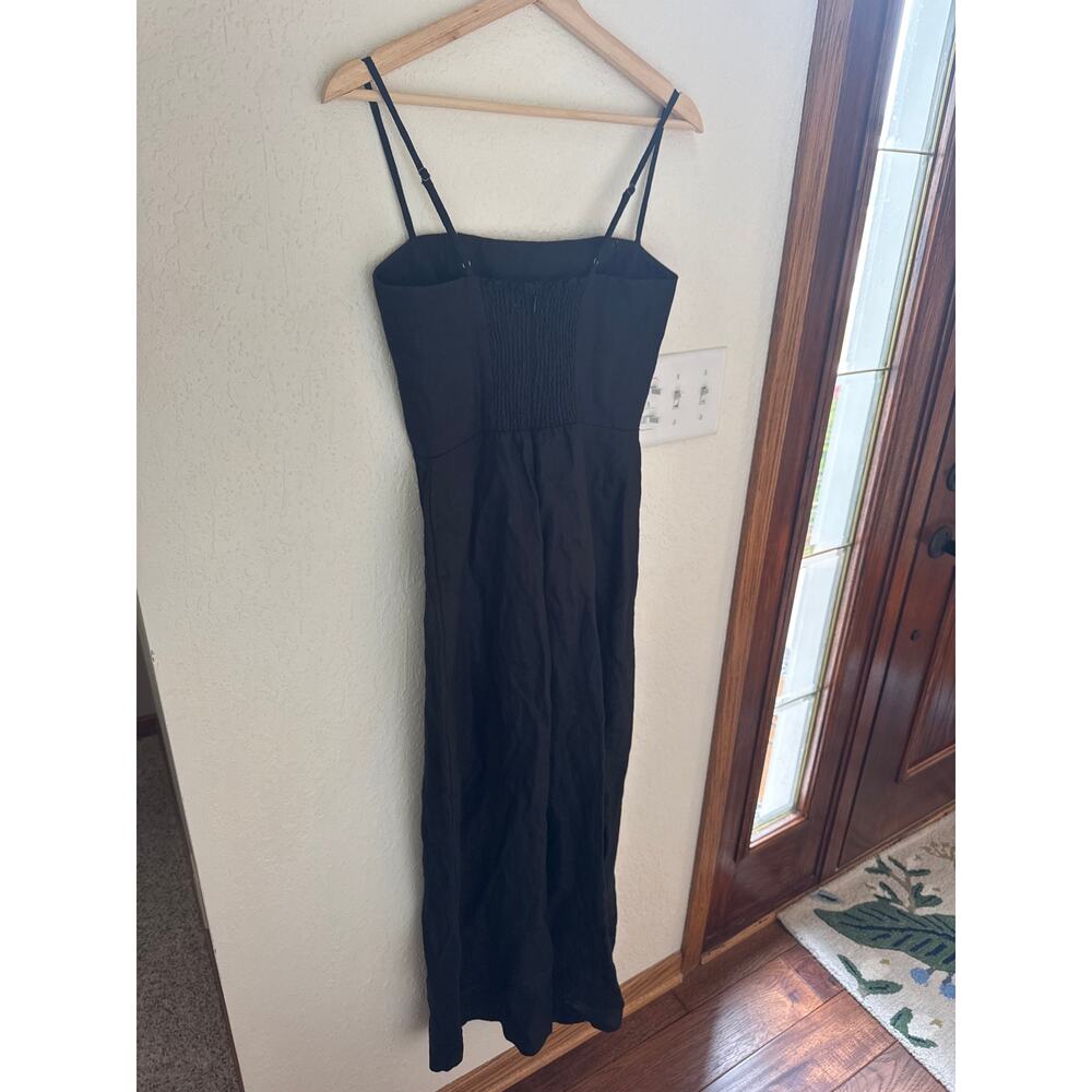 REFORMATION Overland Linen Jumpsuit in Black Size 4 - Picture 6 of 7